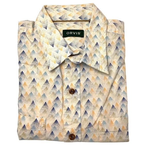Orvis Button Down Shirt Short Sleeve 2 Pocket Men’s Size Large 100% Cotton - Picture 1 of 8